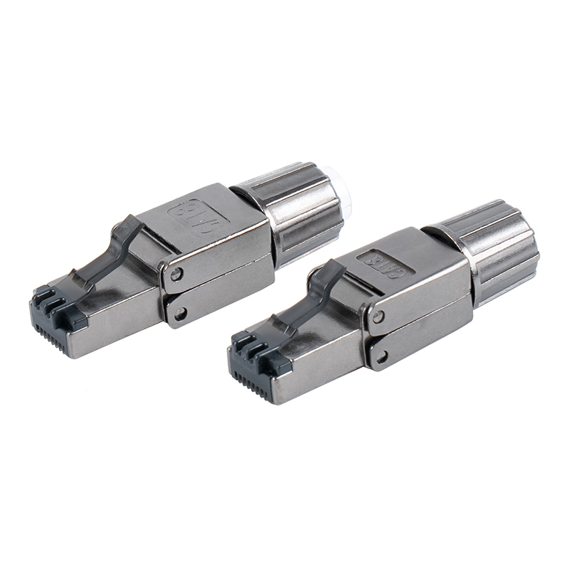 Cat8 Korumalı Metal Toka Aletsiz RJ45 Konektörü RJ-G40S-2-C8 Cat8 Korumalı Metal Toka Aletsiz RJ45 Konektörü RJ-G40S-2-C8