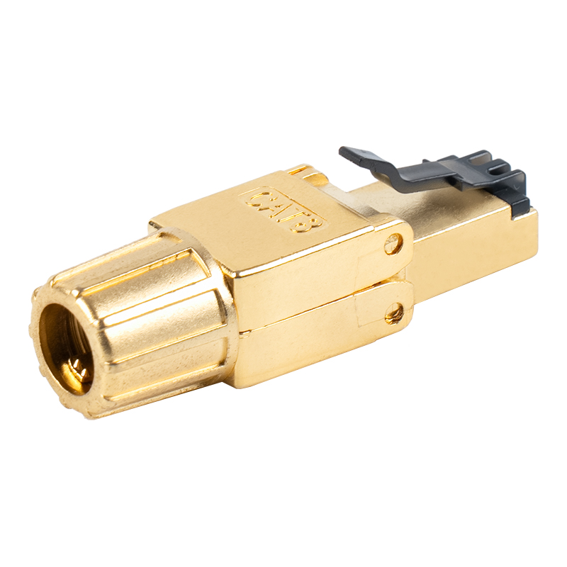 Cat8 Korumalı Metal Toka Aletsiz RJ45 Konektörü RJ-G40S-2-C8 Cat8 Korumalı Metal Toka Aletsiz RJ45 Konektörü RJ-G40S-2-C8