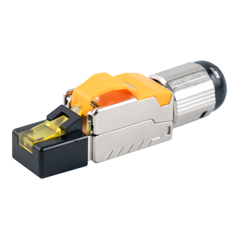 Cat6A Korumalı Aletsiz RJ45 Konektörü (plastik kapaklı) RJ-G70S-C6A