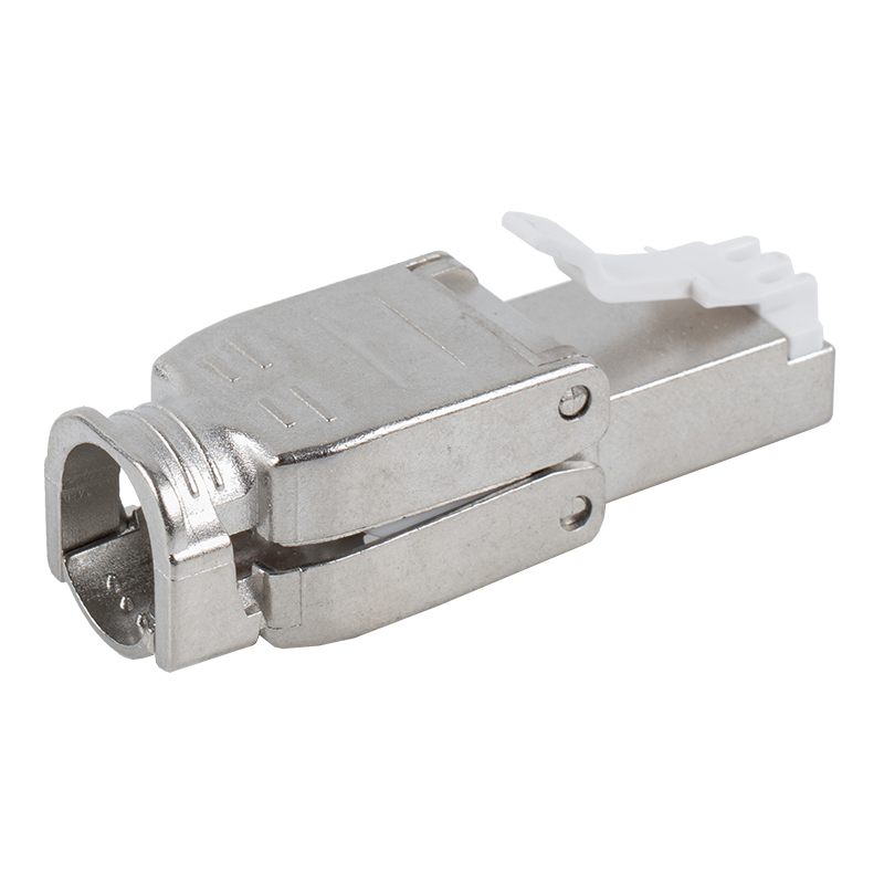 Cat6A Korumalı Aşağı Açılan Tip Aletsiz RJ45 Konektörü RJ-602S-1-C6A
