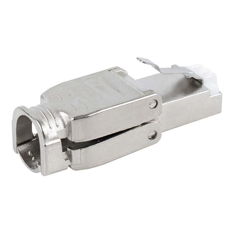 Cat6A Korumalı Metal Toka Aletsiz RJ45 Konektörü RJ-602S-2-C6A Cat6A Korumalı Metal Toka Aletsiz RJ45 Konektörü RJ-602S-2-C6A