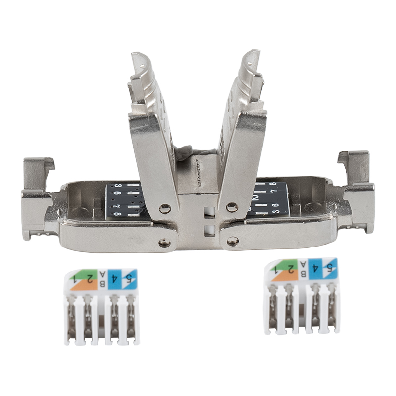 Cat6A Korumalı Aşağı Açılan Tip Aletsiz Konnektör RJ-603S-3-C6A Cat6A Korumalı Aşağı Açılan Tip Aletsiz Konnektör RJ-603S-3-C6A