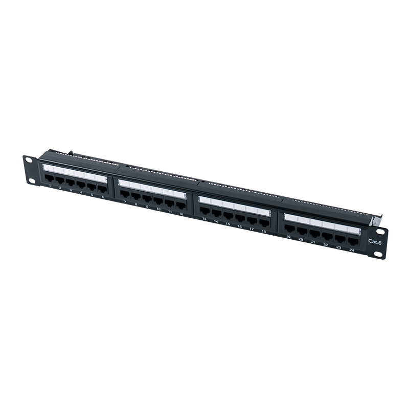 Kategori 6 19 inç 1U Korumasız 24 Bağlantı Noktalı Bağlantı Paneli (Çift amaçlı IDC; plastik parçalı) SP-3204D24-C6