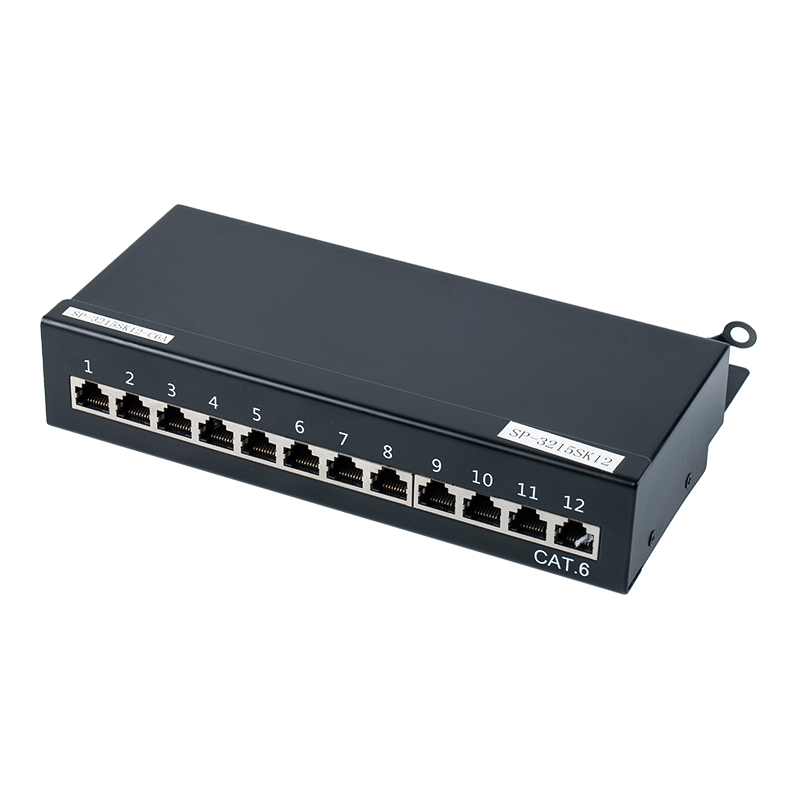 Kategori 6 1U korumalı 12 bağlantı noktalı bağlantı paneli SP-3215SK12-C6