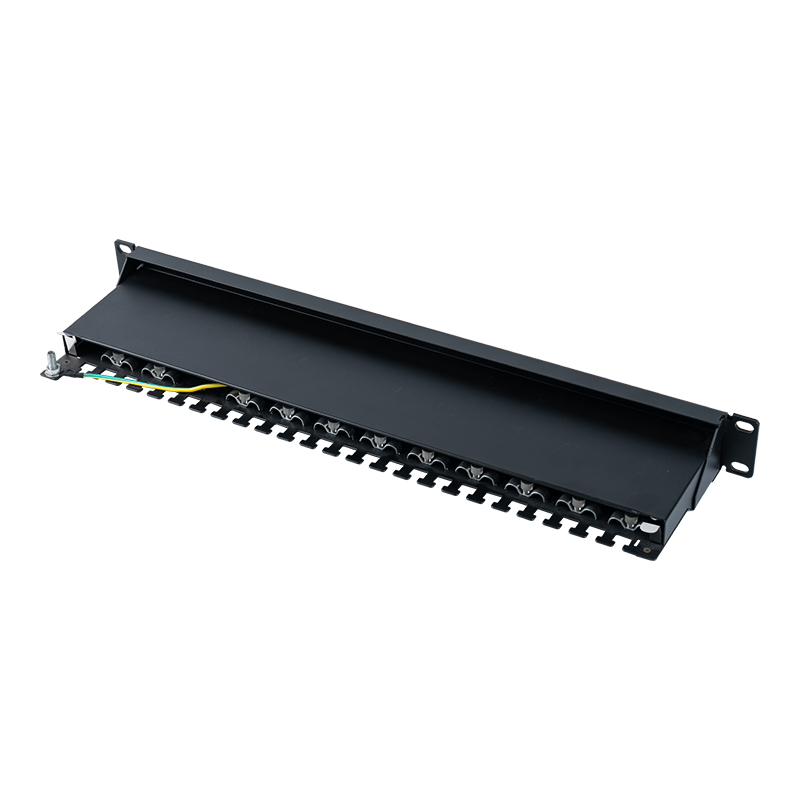 Kategori 6 19 inç 1U korumalı 24 bağlantı noktalı bağlantı paneli SP-3217SK24-C6A Kategori 6 19 inç 1U korumalı 24 bağlantı noktalı bağlantı paneli SP-3217SK24-C6A