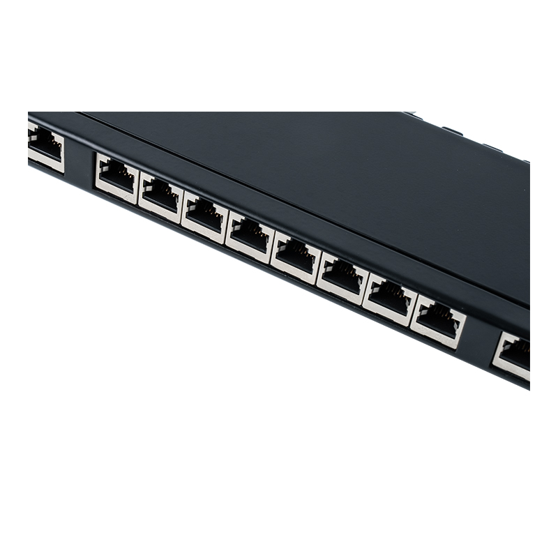 Kategori 6 19 inç 1U korumalı 24 bağlantı noktalı bağlantı paneli SP-3217SK24-C6A Kategori 6 19 inç 1U korumalı 24 bağlantı noktalı bağlantı paneli SP-3217SK24-C6A