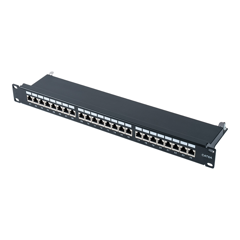 Kategori 6 19 inç 1U korumalı 24 bağlantı noktalı bağlantı paneli SP-3217SK24-C6A