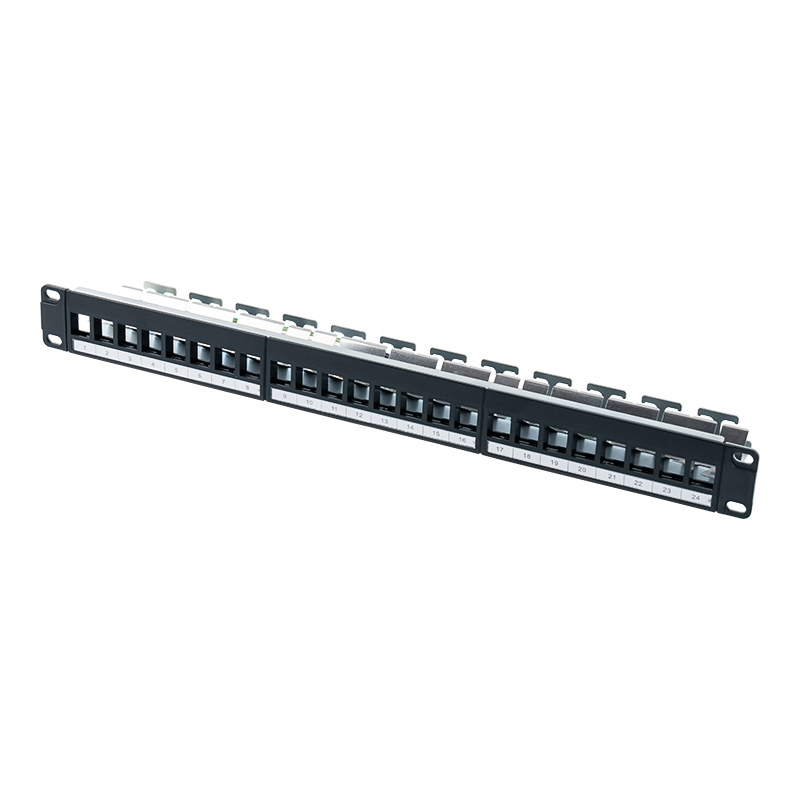 19 inç 1U 24 bağlantı noktalı korumalı boş raf (dijital kartlı) SP-3245S-24P
