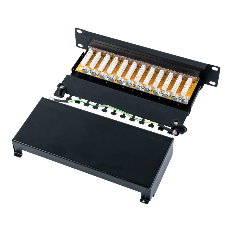 Kategori 6 10 inç 1U korumalı 12 bağlantı noktalı bağlantı paneli SP-3250SK12-C6 Kategori 6 10 inç 1U korumalı 12 bağlantı noktalı bağlantı paneli SP-3250SK12-C6