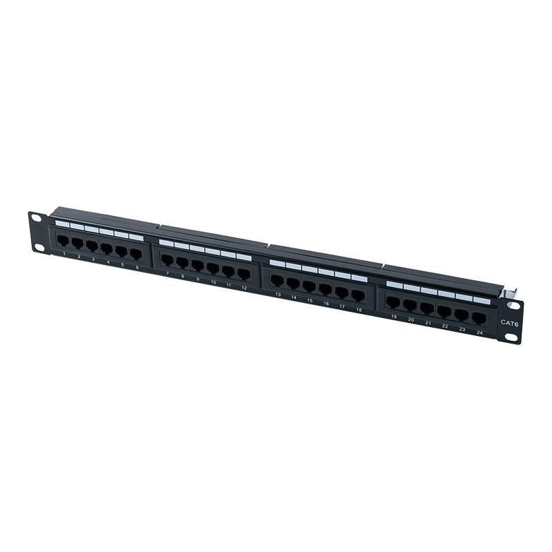 Cat6e 19 inç 1U Korumasız 24 Bağlantı Noktalı Bağlantı Paneli (Çift amaçlı IDC) SP-3310D24-C6A