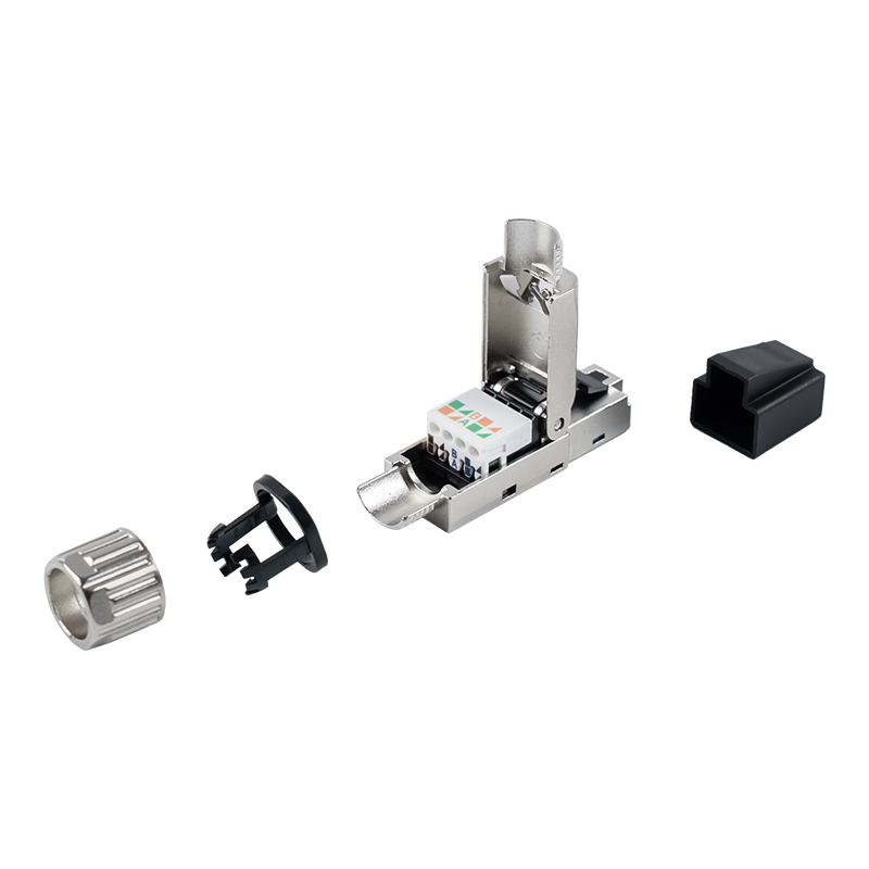 Cat7 Korumalı Aletsiz RJ45 Konnektör (Plastik Koruyucu Kollu) RJ-G50S-1-C7 Cat7 Korumalı Aletsiz RJ45 Konnektör (Plastik Koruyucu Kollu) RJ-G50S-1-C7