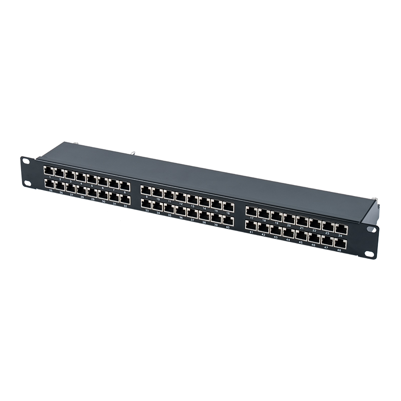 Cat6e 19 inç 1U korumalı 48 bağlantı noktalı bağlantı paneli SP-3262SK48-C6A