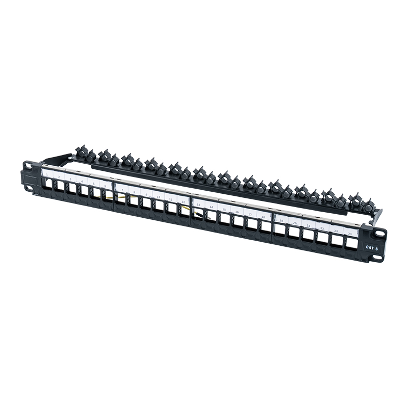 19 inç 1U 24 bağlantı noktalı korumasız raf (katlanabilir braket) SP-3402-24P