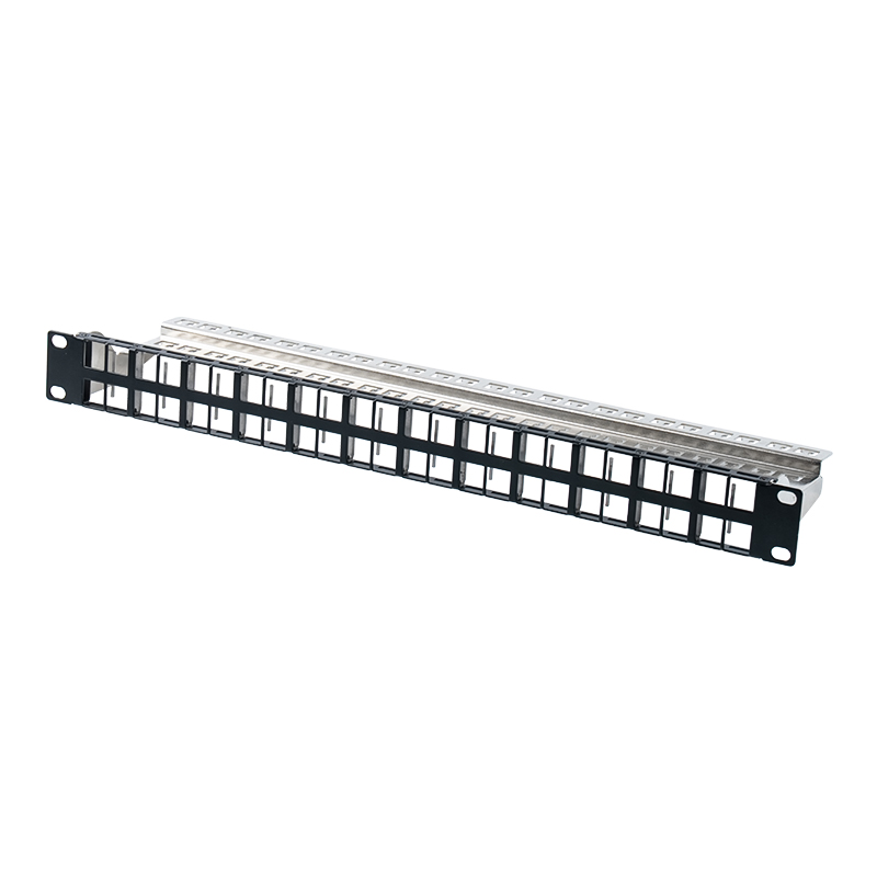 19 inç 1U 24 bağlantı noktalı korumalı boş raf (numarasız versiyon) SP-3407-24P