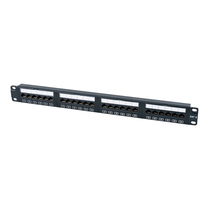 C6 19 inç 1U Korumasız 24 Bağlantı Noktalı Patch Panel (Flip-top Plastik Pencere) SP-3411D24-C6